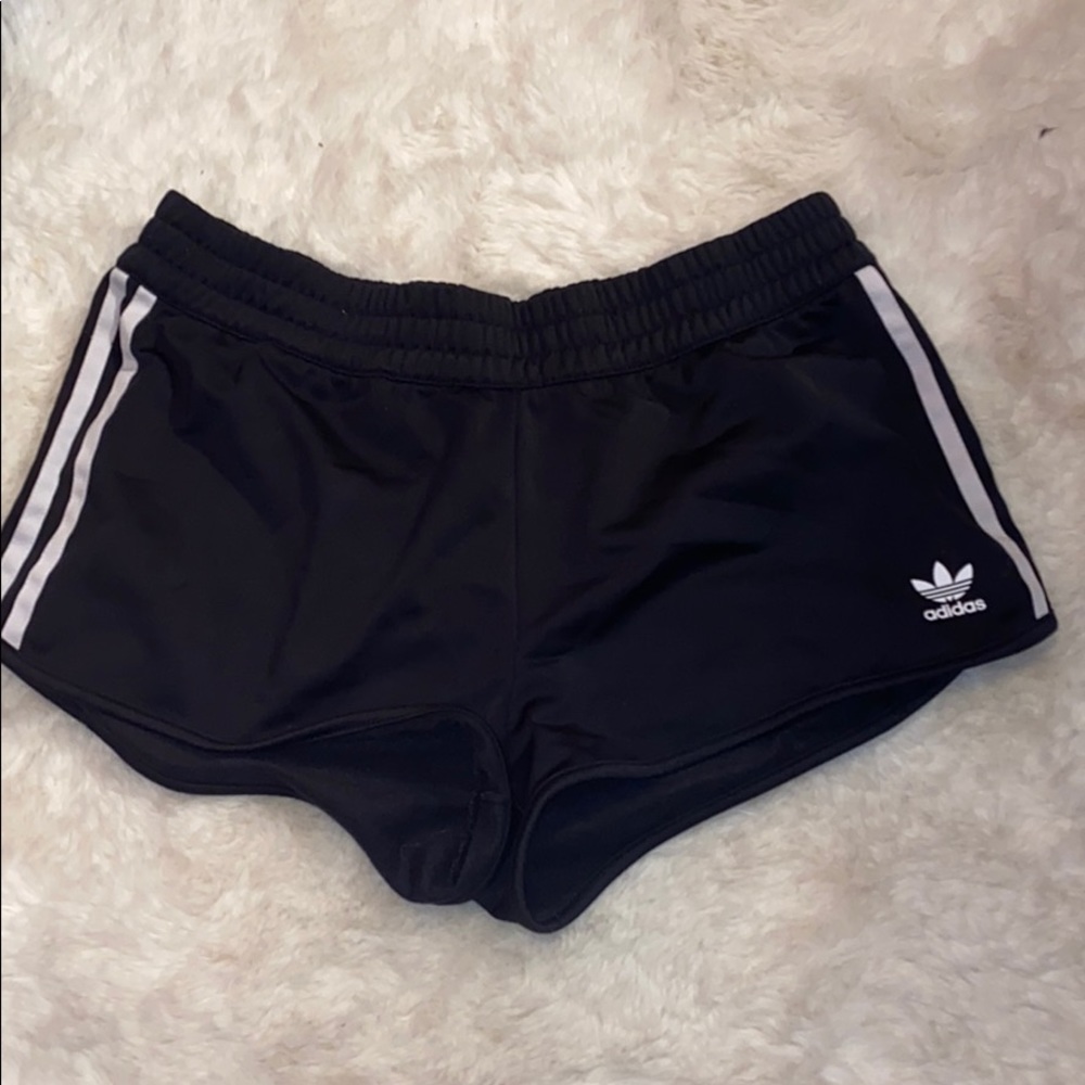 Adidas Training 3 stripe shorts in black